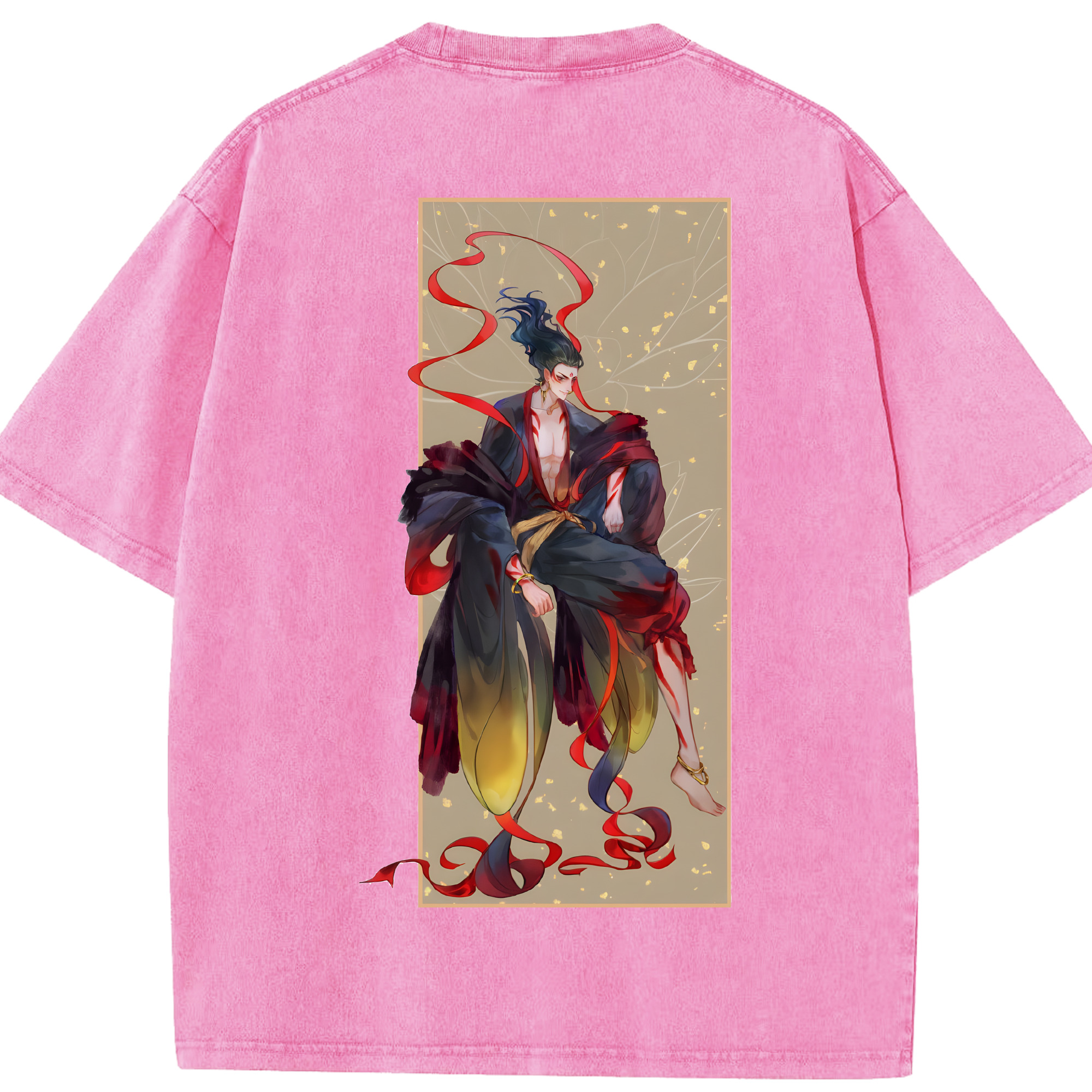 （画像用） Ne Zha 2 ナタ 魔童の大暴れ 綿100% ヴィンテージ風 半袖Tシャツ（背面プリント）